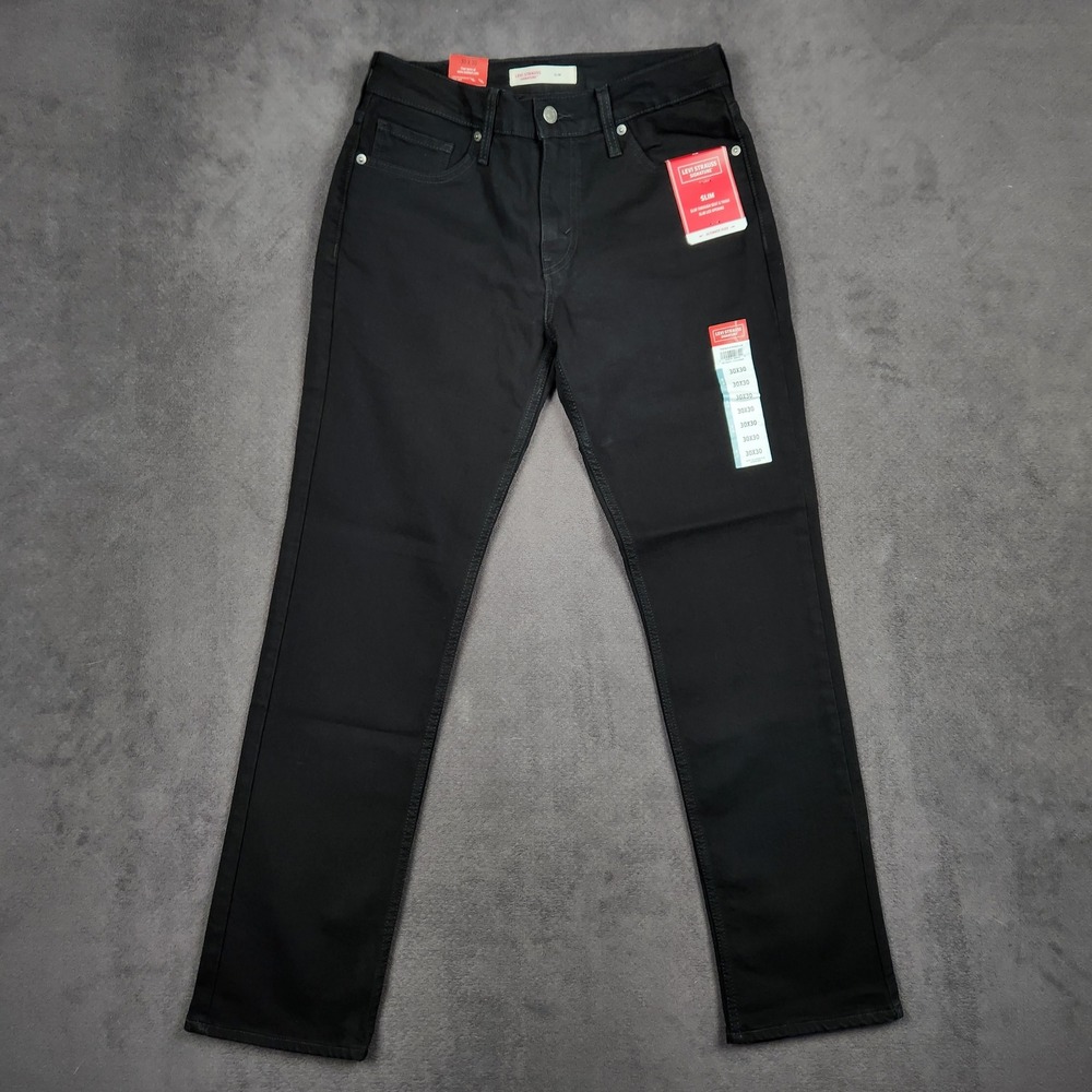 Levi Strauss Signature Jeans Mens 30x30 Black Slim Fit Ultimate Flex NEW